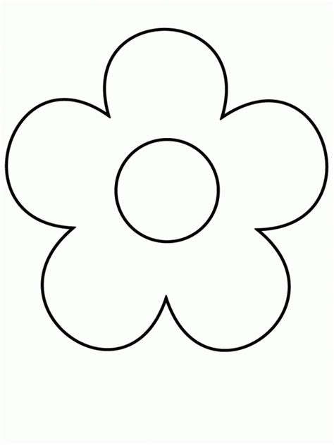 Printable cute flower coloring page. Easy Flower Coloring Pages