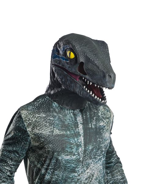 Jurassic World 2 Mens Adult Deluxe Velociraptor Blue Dinosaur Mask