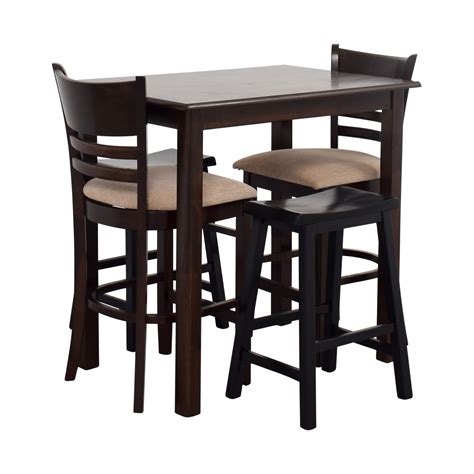 Small breakfast nook table and chairs. 70% OFF - Simple Bar Table with Two Chairs and Two Stools ...