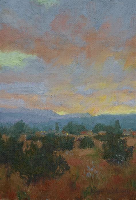 South Of Santa Fe Sunset Painting Art Plein Air Paintings