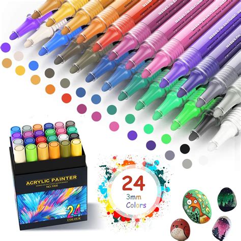 Px Acrylic Paint Pens Upgrade 24 Colors Waterproof Permanent Paint