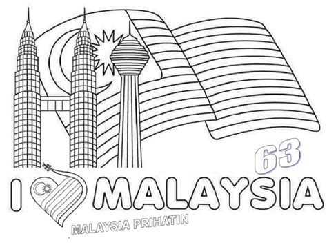 Colouring Gambar Bendera Malaysia Untuk Mewarna