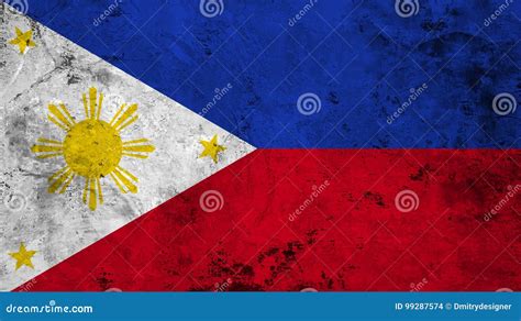 Flag Of The Philippines Close Up Stock Illustration Illustration Of