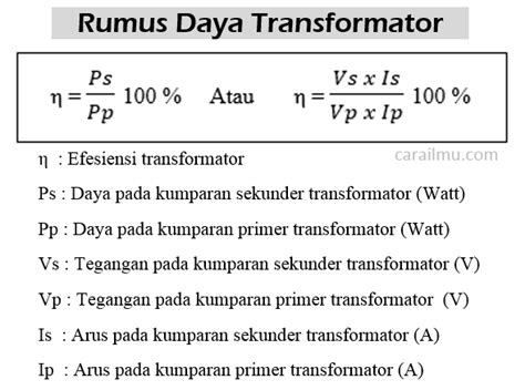 Rumus Daya Transformator Trafo Dan Cara Menghitungnya Cara Ilmu The