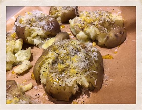 Malin S Diner Krossad Potatis Med Citron Och Parmesan Och Smakrika