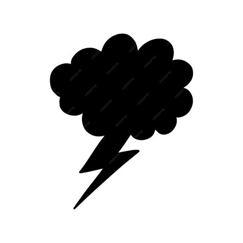 Premium Vector Thunderstorm Cloud Weather Phenomenon Doodle Linear