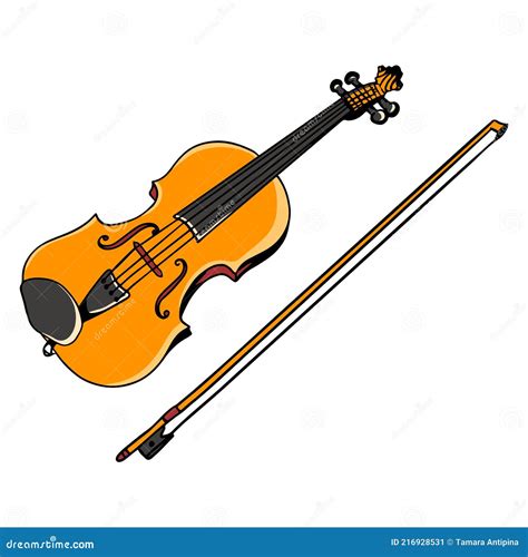 Violín Instrumento Musical Música Clásica Estilo De Dibujos Animados