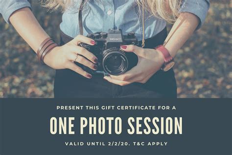 Free Printable Custom Photography Gift Certificate Templates Canva