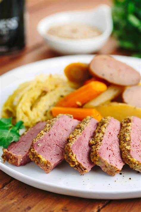 Slow Cooker Corned Beef With Guinness Mustard Jessica Gavin