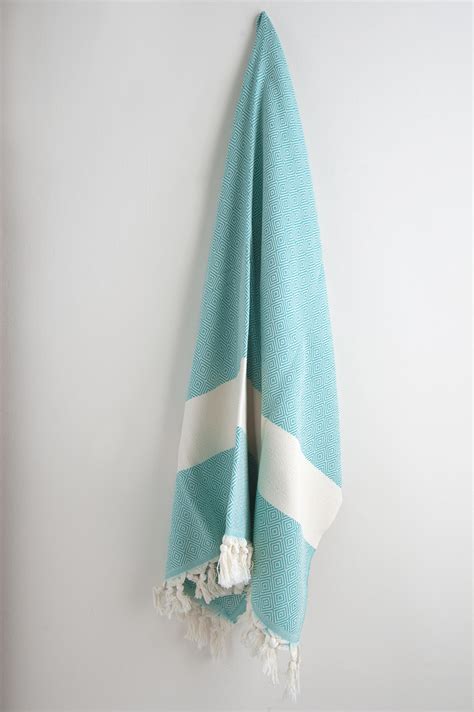 Teal Diamond Turkish Towel Hamam Square