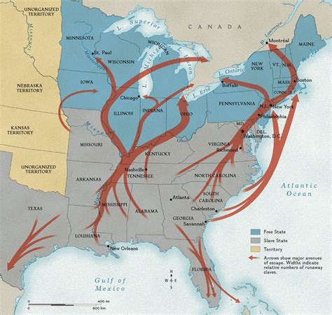 Map Of The Underground Railroad In The United States Underground