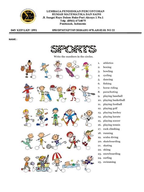 Sports Reading Worksheet Pdf