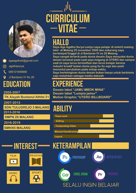 Cv Menarik Dan Kreatif Contoh Curriculum Vitae Cv Yang Menarik Dan Riset