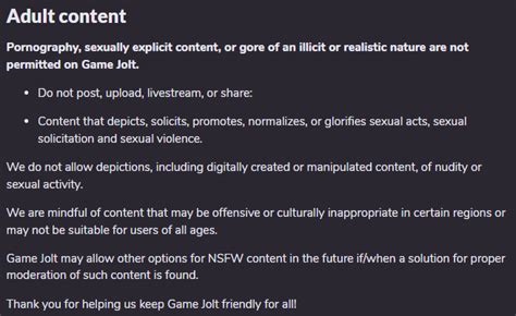 Game Jolt Just Banned All Sexual Content By Sirkata General