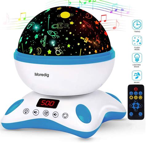 Moredig Star Projector Remote Control And Timer Rotating Night Light