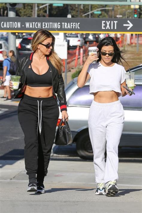 Kourtney Kardashian And Larsa Pippen At Alfreds Coffee In Beverly
