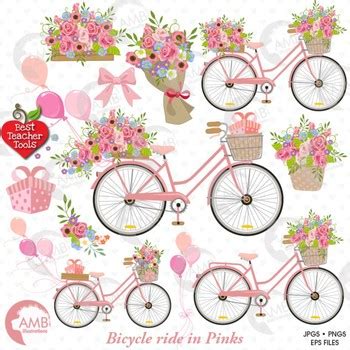Please allow 3 to 5 business days to process plus shipping time. Bicycle clipart, Bicycle and Flowers, Shabby chic clipart ...