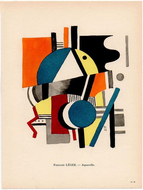 Rare Fernand Leger Cubist Pochoir Paris 1929 Printed By Jacomet