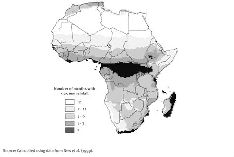 The Average Length Of The Dry Season In Africa 1961 1996 Download