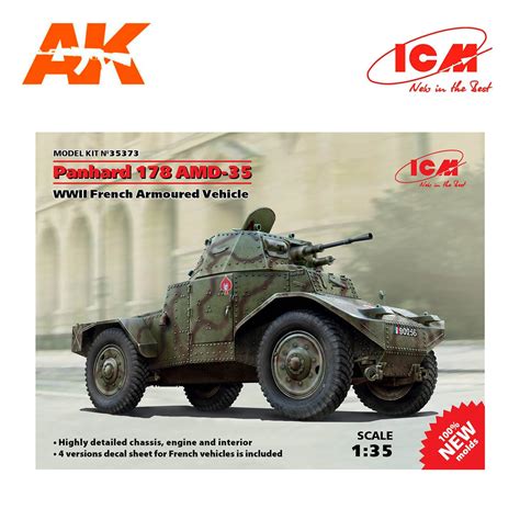 Toys And Hobbies Icm 35373 Panhard 178 Amd 35 Wwii French Armoured Tank 1