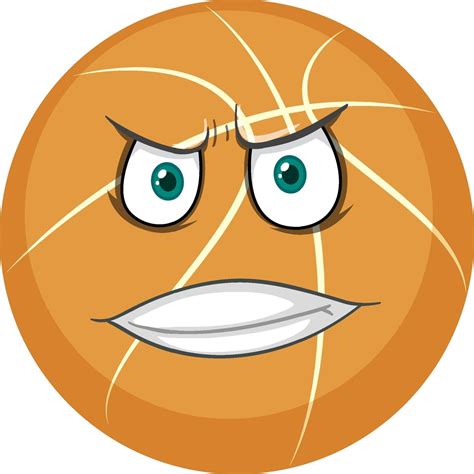 Basketball With Face Expression On White Background 1945474 Vector Art