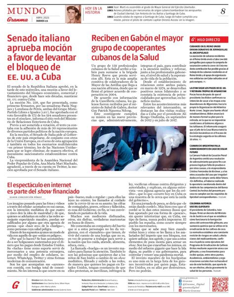 Qué Trae La Prensa Cubana Jueves 15 De Abril De 2021 Cubadebate