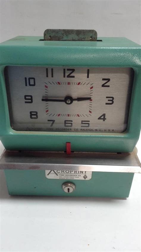 Vintage Working Acroprint Time Recorder Time Clock