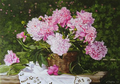 Peony Painting Original Oil On Canvas Realistic Painting With Etsy