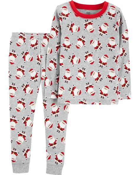 Holiday Long Sleeve Cotton Tight Fit Pajamas 2 Piece Set Baby Boys