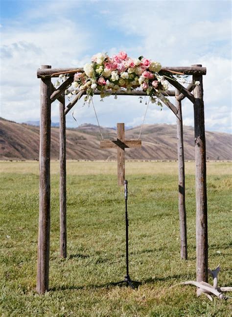 Classic Wyoming Mountain Wedding Magnolia Rouge Wooden Arbor Diy