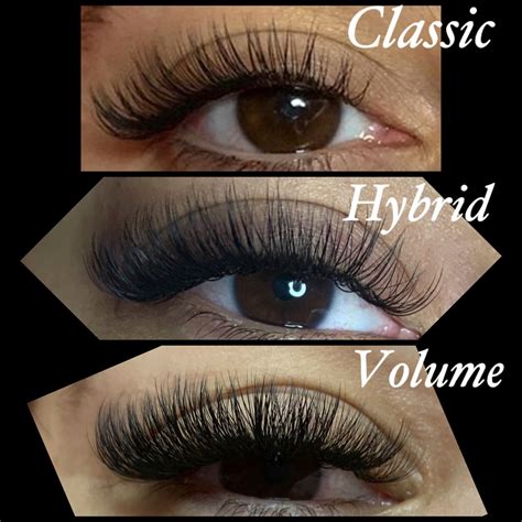 classic lashes vs hybrid lashes vs volume lashes perfect eyelashes lashes eyelash extentions