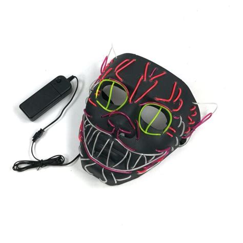 El Wire Mask Flashing Cosplay Led Glowing Cat Mask Costume Anonymous
