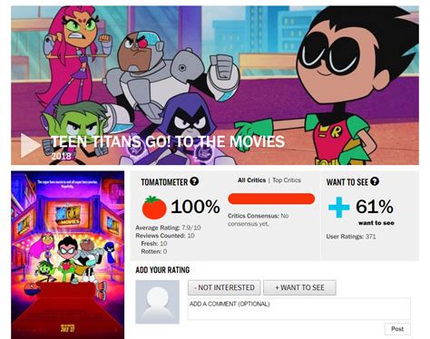 For now, enjoy this list of 300 essential movies to watch now. Rotten tomatoes teen titans go to the movies > MISHKANET.COM