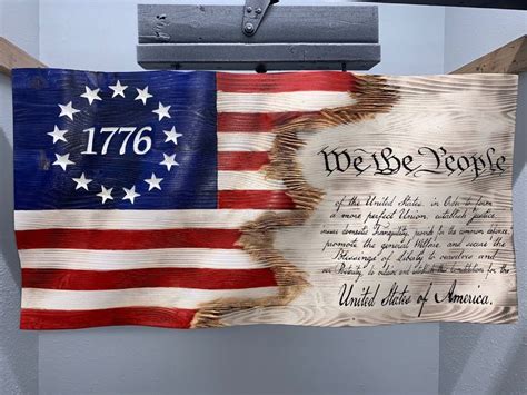 We The People Flag 1776 American Flag Wood Patriotic Pictures