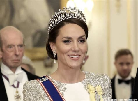 英国王室キャサリン皇太子妃光り輝くケープドレスで国賓宴席に出席 エリザベス女王やダイアナ妃が着用したティアラを身につける 写真あり tvgroove