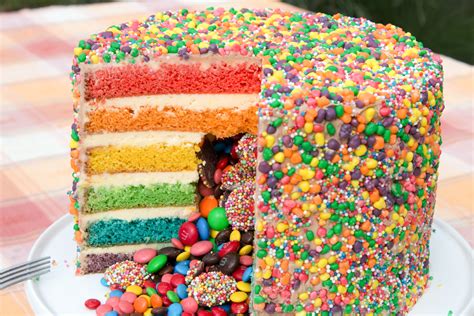 How to make a rainbow cake. RAINBOW PINATA CAKE - Easy Cake Batter - Steve's Kitchen