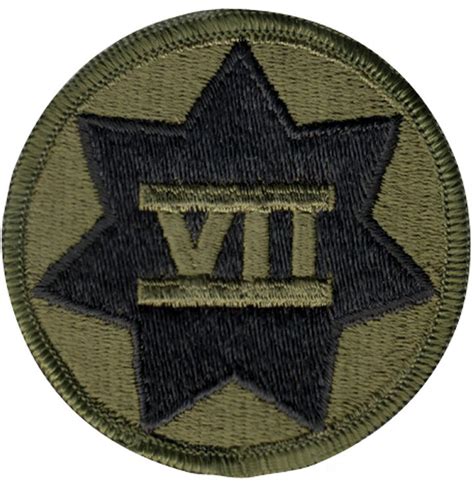 Subdued Us Army 7th Corps Insignia Patch