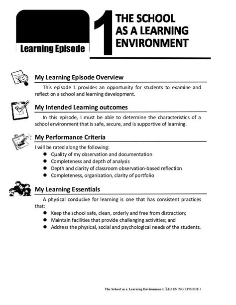 Field Study 1 The Learners Development And Environment Study Poster