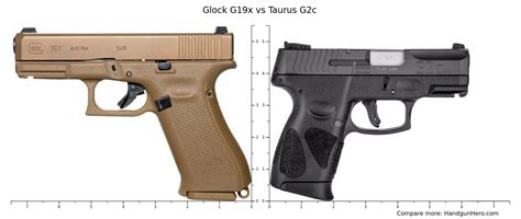 Glock G19x Vs Taurus G2c Size Comparison Handgun Hero