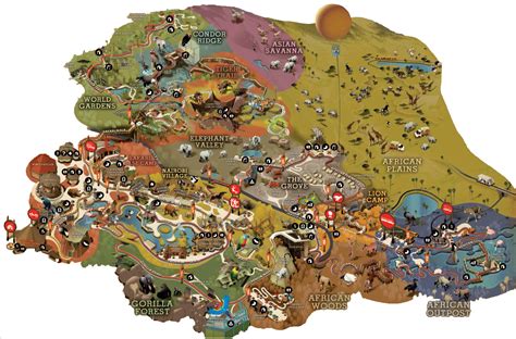 The Map Of San Diego Safari Park In San Diego Usa