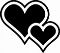 Two Hearts | Clipart black and white, Heart drawing, Heart stencil