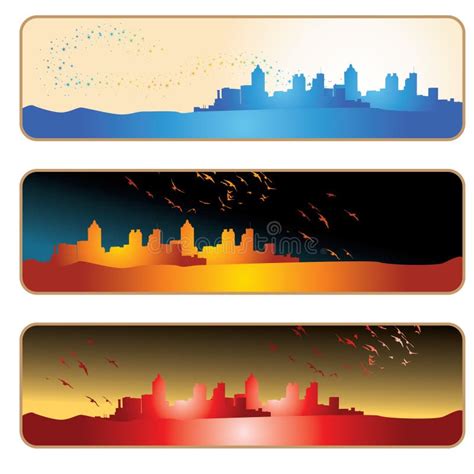 City Silhouette Banner Stock Vector Illustration Of Lake 7627503