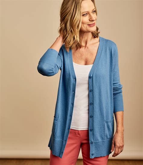 Cadet Blue 30 Silk And 70 Cotton Silk And Cotton Long Cardigan