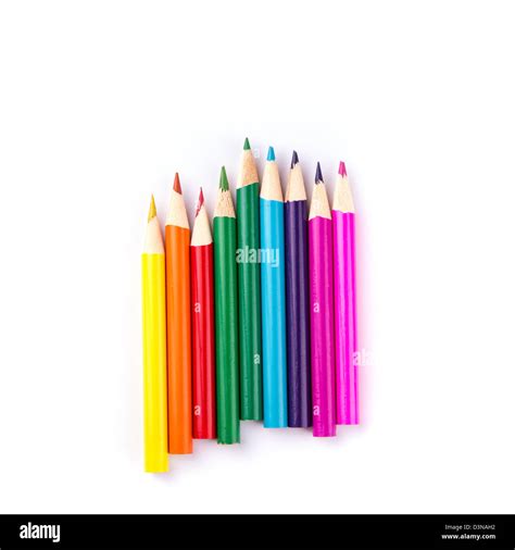 Colour Pencils Isolated On White Background Stock Photo Alamy