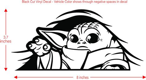 Baby Yoda Peeking Vinyl Decal Sticker Baby On Board The Etsy