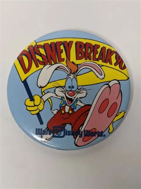 Walt Disney World Roger Rabbit Disney Break 90 Pin Back Button 550