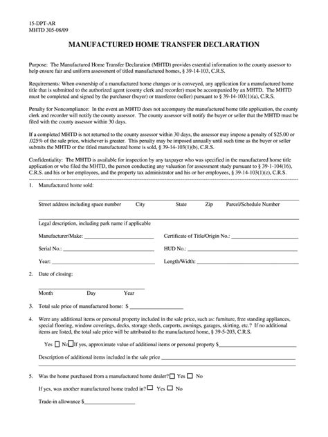 Manufactured Transfer Fill Out And Sign Online Dochub
