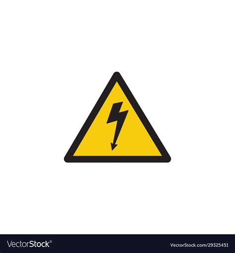 High Voltage Danger Sign With Lightning Bolt Arrow