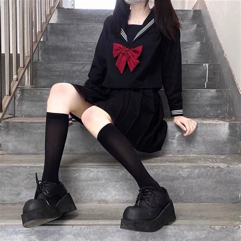 Japanese School Uniforms Style S Xl Student Girls Navy Costume Women Sexy Black Jk Suit Sailor