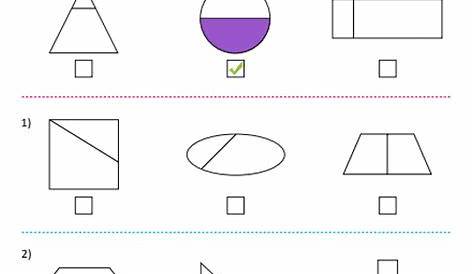 grade 3 equal parts shapes worksheet